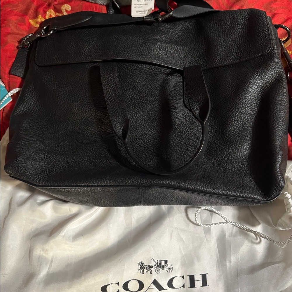 Coach Black Pebbled Leather Tote